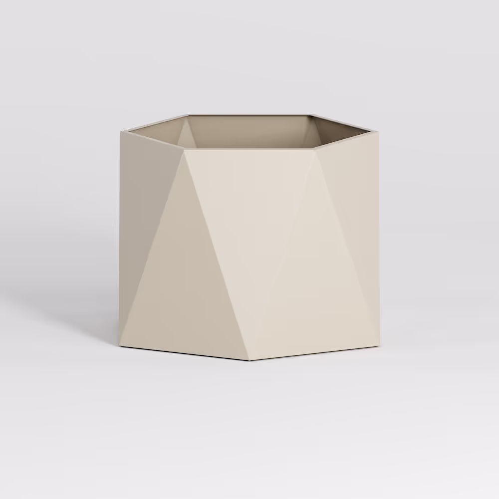 Creme Hexagon Artig Metall Pflanzgefäss 